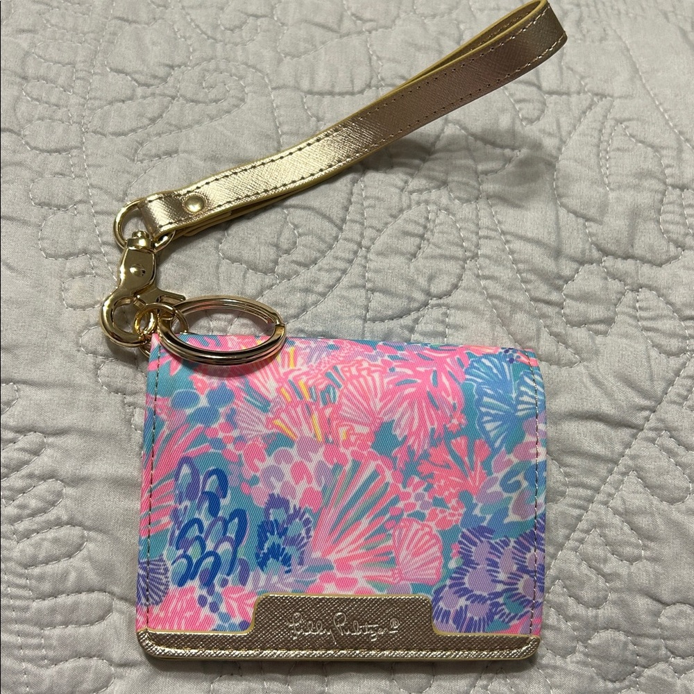 Lilly Pulitzer Pink and Blue Patterned Wristlet